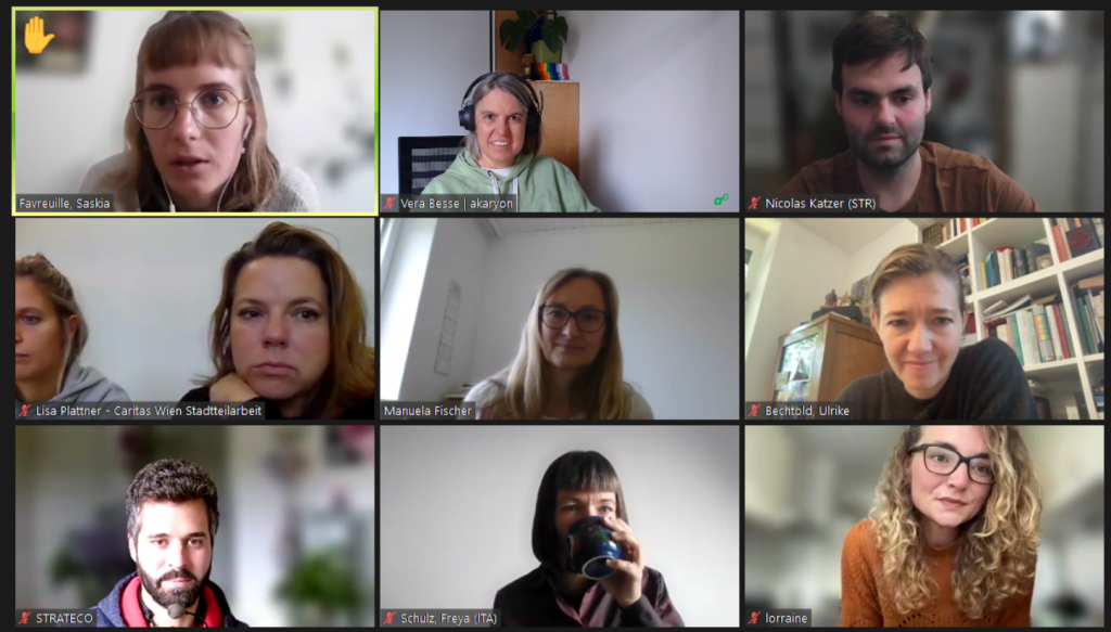 A Zoom meeting with participants from the project